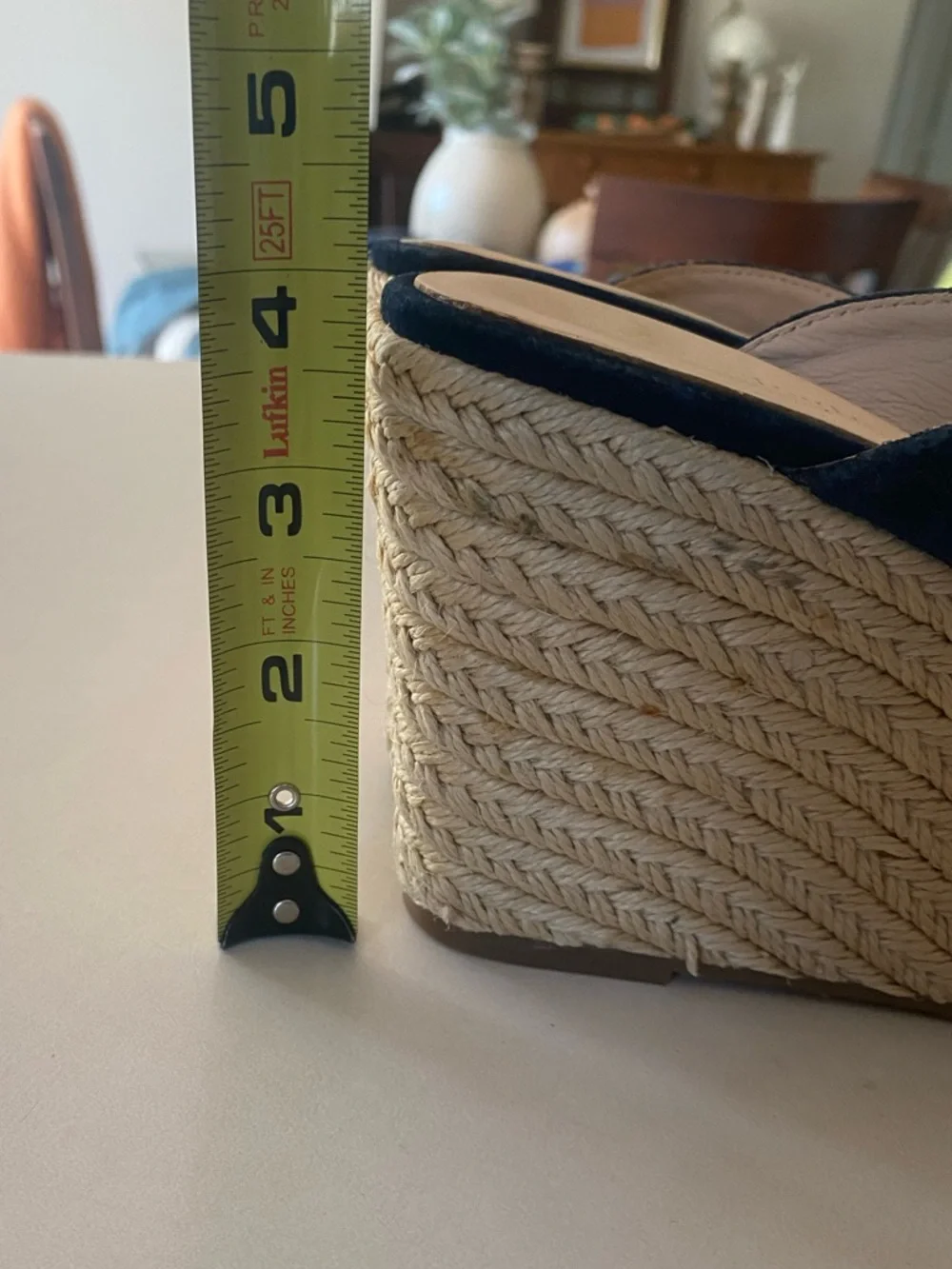 KATE SPADE THEA WEDGE ESPADRILLE SANDAL HEEL SUEDE NAVY WOMENS SZ 8